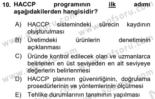 Gastronomi Ve Sürdürülebilirlik Dersi 2024 - 2025 Yılı (Final) Dönem Sonu Sınav Soruları 10. Soru