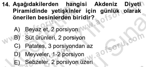 Gastronomi Ve Sürdürülebilirlik Dersi 2024 - 2025 Yılı (Final) Dönem Sonu Sınav Soruları 14. Soru