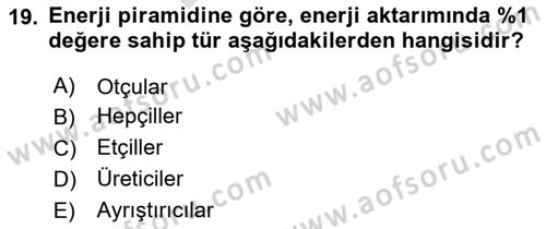 Gastronomi Ve Sürdürülebilirlik Dersi Dönem Sonu Sınavı Deneme Sınav Soruları 19. Soru