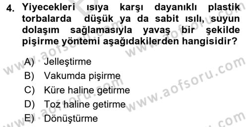 Gastronomi Ve Sürdürülebilirlik Dersi 2024 - 2025 Yılı (Final) Dönem Sonu Sınav Soruları 4. Soru