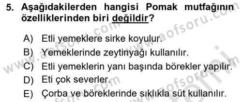 Gastronomi Ve Sürdürülebilirlik Dersi 2024 - 2025 Yılı (Final) Dönem Sonu Sınav Soruları 5. Soru