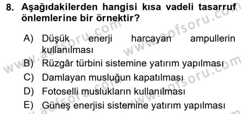 Gastronomi Ve Sürdürülebilirlik Dersi Dönem Sonu Sınavı Deneme Sınav Soruları 8. Soru