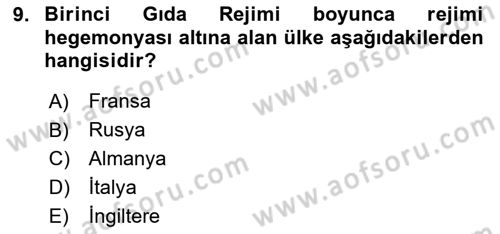 Gastronomi Ve Sürdürülebilirlik Dersi 2024 - 2025 Yılı (Final) Dönem Sonu Sınav Soruları 9. Soru