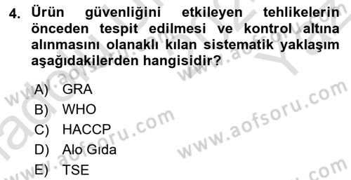 Gastronomi Ve Sürdürülebilirlik Dersi 2024 - 2025 Yılı Yaz Okulu Sınav Soruları 4. Soru