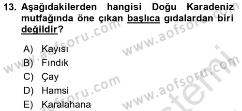 Gastronomi Ve Sürdürülebilirlik Dersi 2025 - 2026 Yılı (Vize) Ara Sınav Soruları 13. Soru