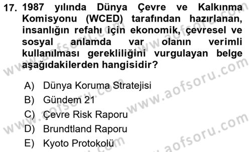 Gastronomi Ve Sürdürülebilirlik Dersi 2025 - 2026 Yılı (Vize) Ara Sınav Soruları 17. Soru