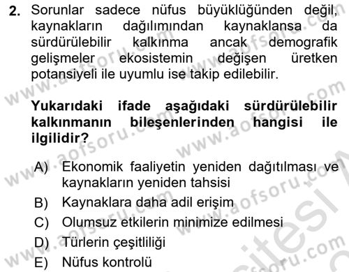 Gastronomi Ve Sürdürülebilirlik Dersi 2025 - 2026 Yılı (Vize) Ara Sınav Soruları 2. Soru