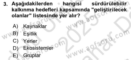 Gastronomi Ve Sürdürülebilirlik Dersi 2025 - 2026 Yılı (Vize) Ara Sınav Soruları 3. Soru