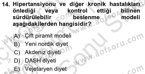 Gastronomi Ve Sürdürülebilirlik Dersi 2025 - 2026 Yılı (Final) Dönem Sonu Sınav Soruları 14. Soru