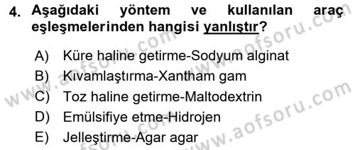 Gastronomi Ve Sürdürülebilirlik Dersi 2025 - 2026 Yılı (Final) Dönem Sonu Sınav Soruları 4. Soru