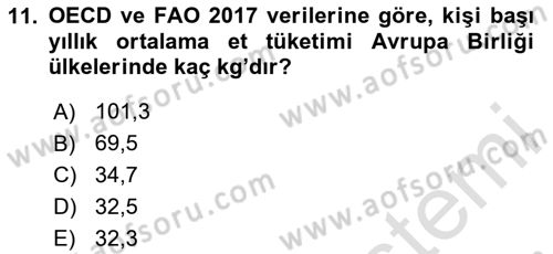 Yemek Sosyolojisi Dersi 2020 - 2021 Yılı Yaz Okulu Sınav Soruları 11. Soru