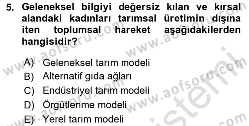 Yemek Sosyolojisi Dersi 2020 - 2021 Yılı Yaz Okulu Sınav Soruları 5. Soru