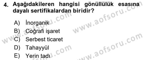 Yemek Sosyolojisi Dersi 2021 - 2022 Yılı (Vize) Ara Sınav Soruları 4. Soru