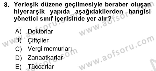 Yemek Sosyolojisi Dersi 2021 - 2022 Yılı (Final) Dönem Sonu Sınav Soruları 8. Soru