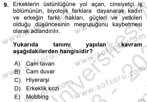 Yemek Sosyolojisi Dersi 2023 - 2024 Yılı (Final) Dönem Sonu Sınav Soruları 9. Soru