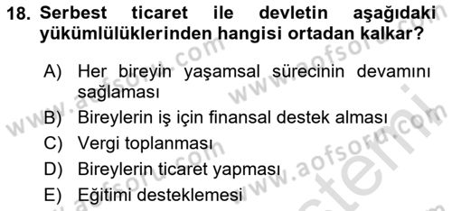 Yemek Sosyolojisi Dersi Dönem Sonu Sınavı Deneme Sınav Soruları 18. Soru