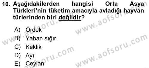 Türk Mutfak Kültürü Dersi Ara Sınavı Deneme Sınav Soruları 10. Soru