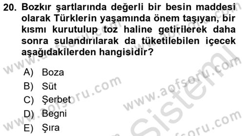 Türk Mutfak Kültürü Dersi 2023 - 2024 Yılı (Final) Dönem Sonu Sınav Soruları 20. Soru