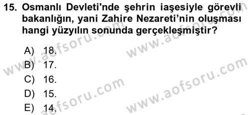 Türk Mutfak Kültürü Dersi 2025 - 2026 Yılı (Vize) Ara Sınav Soruları 15. Soru