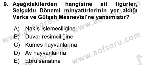 Türk Mutfak Kültürü Dersi 2025 - 2026 Yılı (Vize) Ara Sınav Soruları 9. Soru