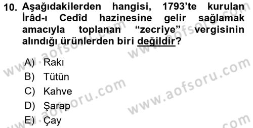 Osmanlı Mutfağı Dersi 2016 - 2017 Yılı (Final) Dönem Sonu Sınav Soruları 10. Soru