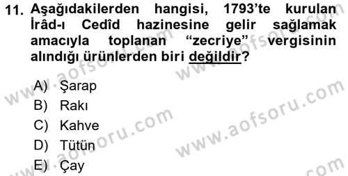 Osmanlı Mutfağı Dersi 2017 - 2018 Yılı 3 Ders Sınav Soruları 11. Soru