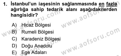 Osmanlı Mutfağı Dersi 2017 - 2018 Yılı (Final) Dönem Sonu Sınav Soruları 1. Soru