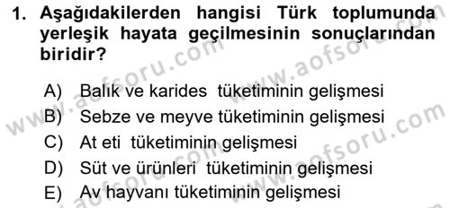 Osmanlı Mutfağı Dersi 2021 - 2022 Yılı (Vize) Ara Sınav Soruları 1. Soru