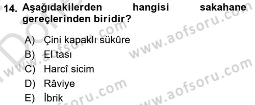 Osmanlı Mutfağı Dersi 2023 - 2024 Yılı (Final) Dönem Sonu Sınav Soruları 14. Soru