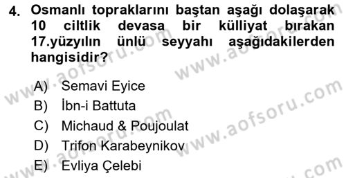 Osmanlı Mutfağı Dersi 2024 - 2025 Yılı (Vize) Ara Sınav Soruları 4. Soru