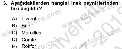 Dünya Mutfakları 1 Dersi 2017 - 2018 Yılı (Vize) Ara Sınav Soruları 3. Soru