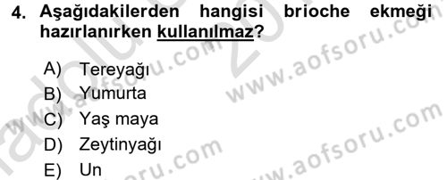 Dünya Mutfakları 1 Dersi 2017 - 2018 Yılı (Vize) Ara Sınav Soruları 4. Soru