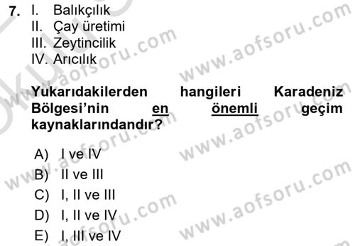 Yöresel Mutfaklar Dersi 2021 - 2022 Yılı Yaz Okulu Sınav Soruları 7. Soru