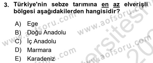 Yöresel Mutfaklar Dersi 2023 - 2024 Yılı (Final) Dönem Sonu Sınav Soruları 3. Soru