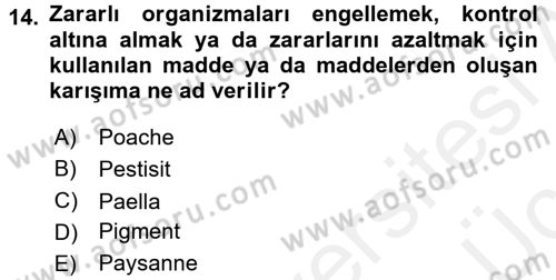 Temel Mutfak Teknikleri Dersi 2017 - 2018 Yılı 3 Ders Sınav Soruları 14. Soru