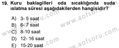 Temel Mutfak Teknikleri Dersi 2017 - 2018 Yılı 3 Ders Sınav Soruları 19. Soru