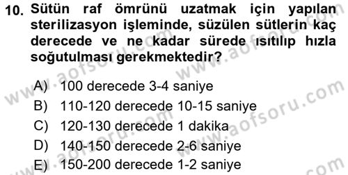 Temel Mutfak Teknikleri Dersi Ara Sınavı Deneme Sınav Soruları 10. Soru