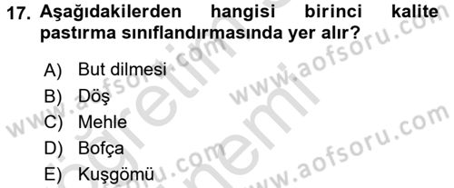 Temel Mutfak Teknikleri Dersi Ara Sınavı Deneme Sınav Soruları 17. Soru