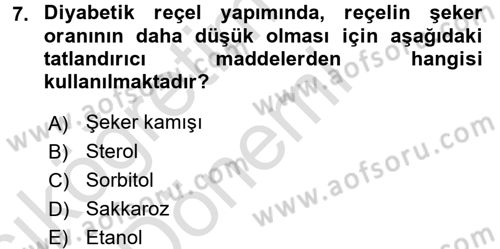 Temel Mutfak Teknikleri Dersi Ara Sınavı Deneme Sınav Soruları 7. Soru