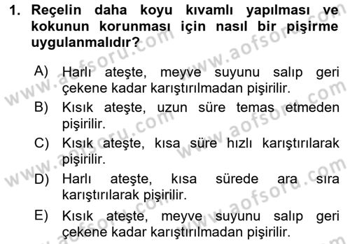 Temel Mutfak Teknikleri Dersi 2020 - 2021 Yılı Yaz Okulu Sınav Soruları 1. Soru