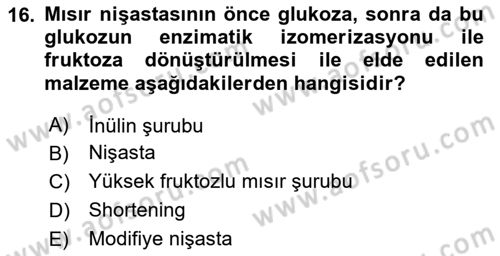 Temel Mutfak Teknikleri Dersi 2020 - 2021 Yılı Yaz Okulu Sınav Soruları 16. Soru