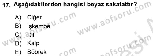 Temel Mutfak Teknikleri Dersi 2021 - 2022 Yılı (Vize) Ara Sınav Soruları 17. Soru