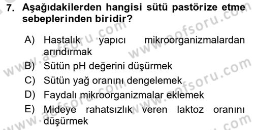 Temel Mutfak Teknikleri Dersi 2021 - 2022 Yılı (Vize) Ara Sınav Soruları 7. Soru