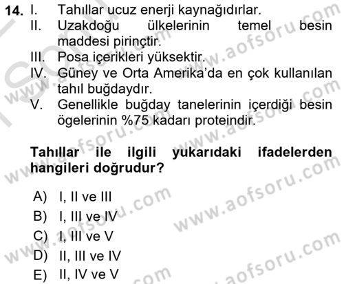 Temel Mutfak Teknikleri Dersi 2021 - 2022 Yılı (Final) Dönem Sonu Sınav Soruları 14. Soru