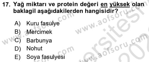 Temel Mutfak Teknikleri Dersi 2021 - 2022 Yılı (Final) Dönem Sonu Sınav Soruları 17. Soru