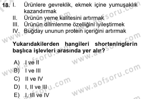 Temel Mutfak Teknikleri Dersi 2021 - 2022 Yılı (Final) Dönem Sonu Sınav Soruları 18. Soru