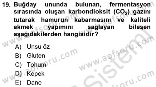 Temel Mutfak Teknikleri Dersi 2021 - 2022 Yılı (Final) Dönem Sonu Sınav Soruları 19. Soru