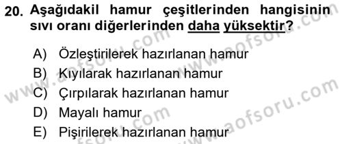 Temel Mutfak Teknikleri Dersi 2021 - 2022 Yılı (Final) Dönem Sonu Sınav Soruları 20. Soru