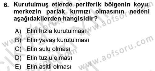 Temel Mutfak Teknikleri Dersi 2021 - 2022 Yılı Yaz Okulu Sınav Soruları 6. Soru