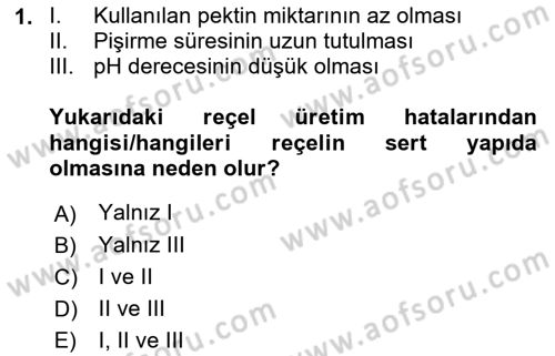 Temel Mutfak Teknikleri Dersi 2022 - 2023 Yılı (Vize) Ara Sınav Soruları 1. Soru